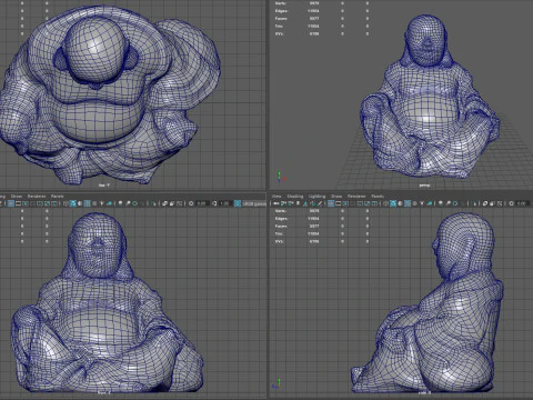 웃는 부처님 3D 모델