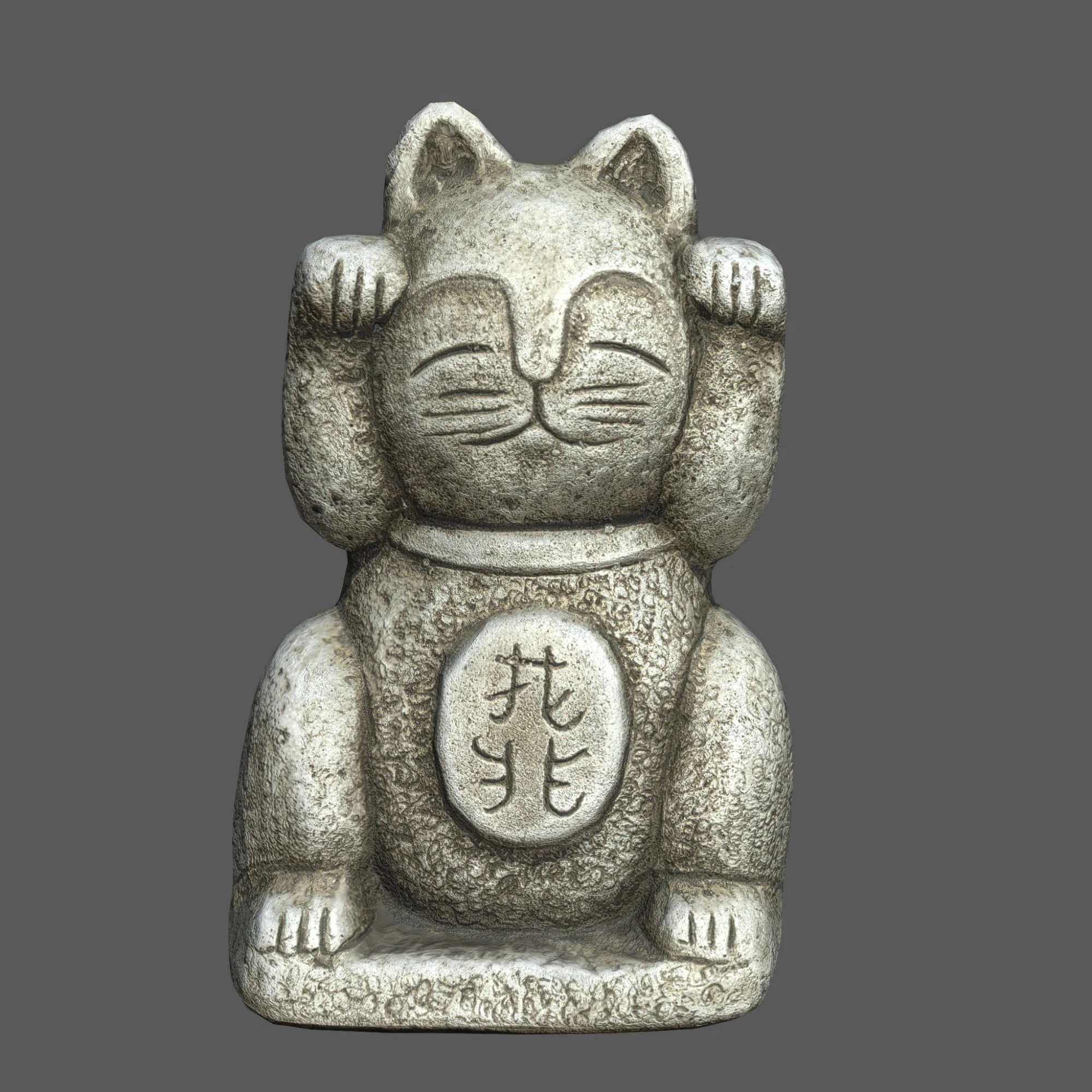 Gatto fortunato di pietra Modello 3D .c4d .max .obj .3ds .fbx .stl .blend