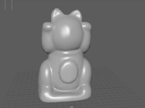 Gatto fortunato di pietra Modello 3D