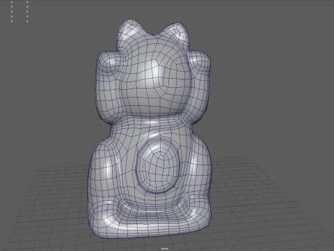 Gatto fortunato di pietra Modello 3D