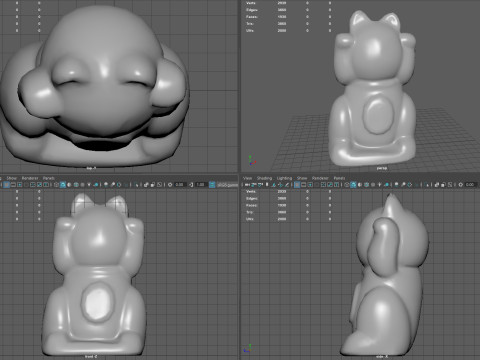 Stone Lucky Cat 3D Модель