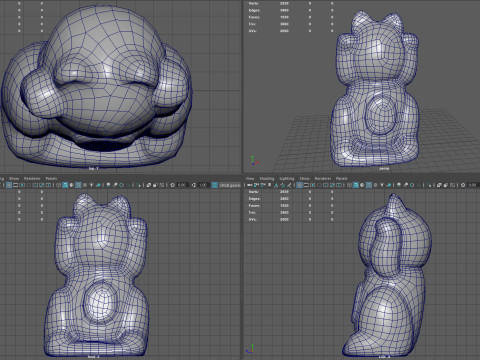 Stone Lucky Cat 3D Модель
