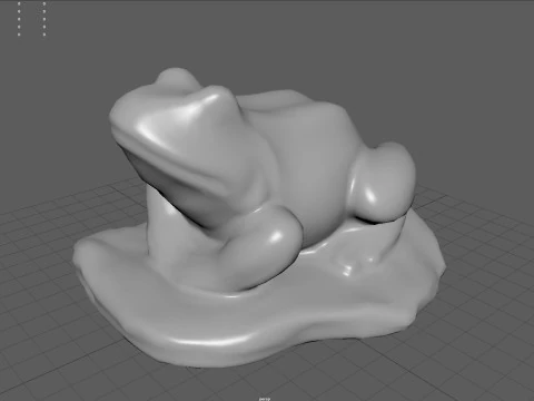 Stone toad for garden 3D Model