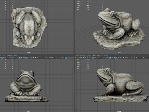 Stone toad for garden 3D Модель