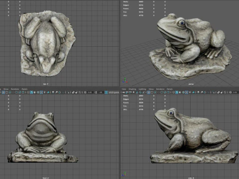 Stone toad for garden 3D Model