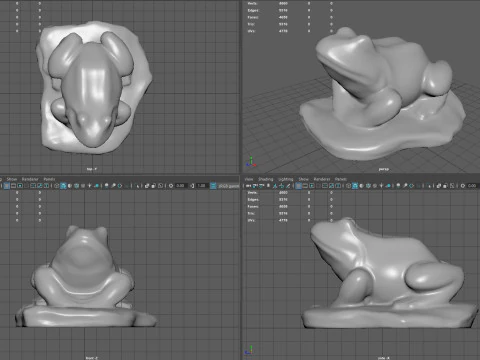 Stone toad for garden 3D Model