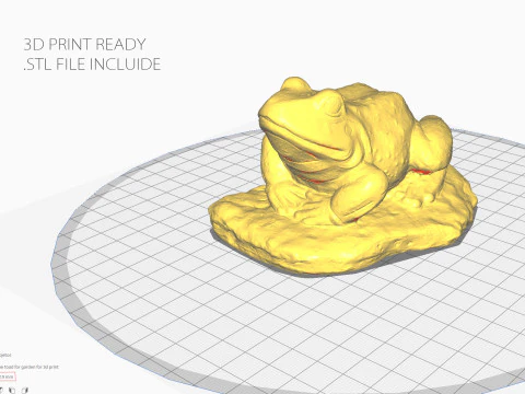 Stone toad for garden 3D Model
