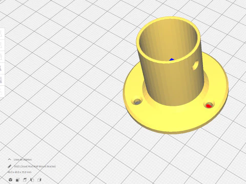 Closet Rod Wall Mount Bracket 3D Print Model