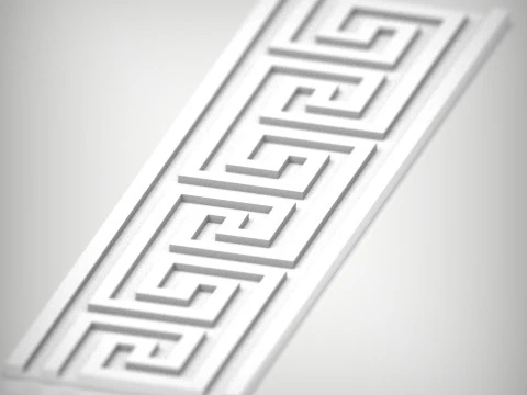 Dekorasi 3D Mulus Perbatasan Kunci Yunani Tak Terbatas Model Cetak 3D