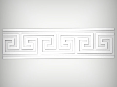 Dekorasi 3D Mulus Perbatasan Kunci Yunani Tak Terbatas Model Cetak 3D