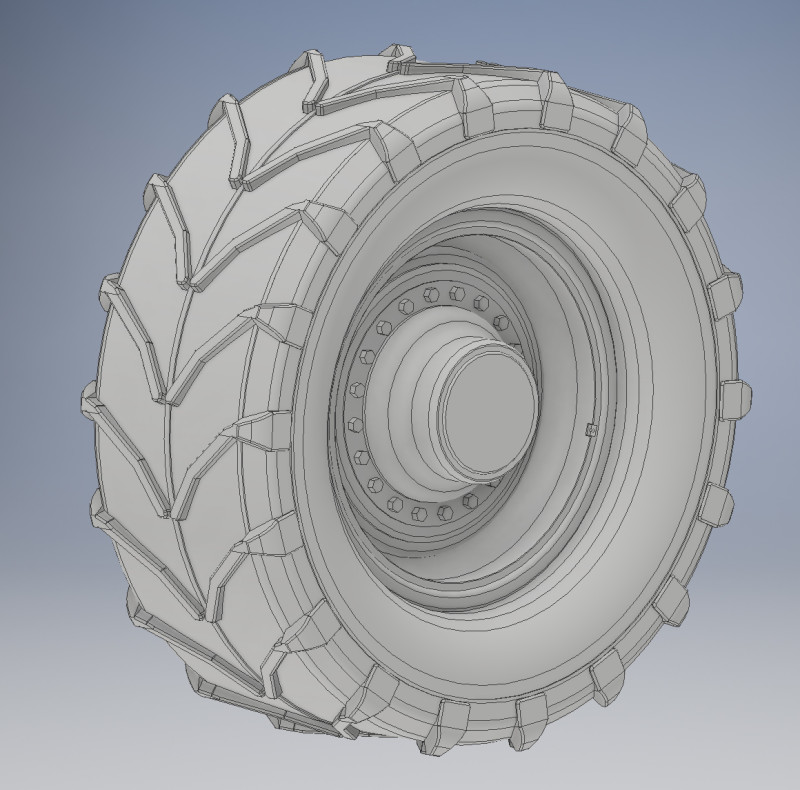 Heavy-Duty Tractor Tire Modelo de Impressão 3D .c4d .max .obj .3ds .fbx .stl .blend 