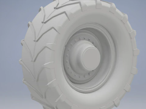 Heavy-Duty Tractor Tire 3D Print Model