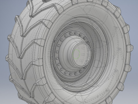 Heavy-Duty Tractor Tire Modelo de Impressão 3D