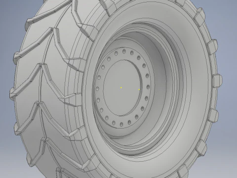 Heavy-Duty Tractor Tire 3D Print Model
