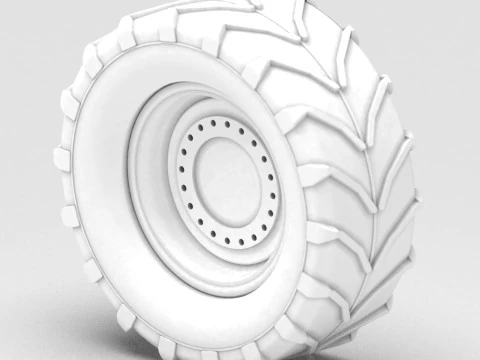Heavy-Duty Tractor Tire 3D Print Model