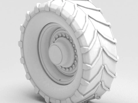 Heavy-Duty Tractor Tire 3D Print Model