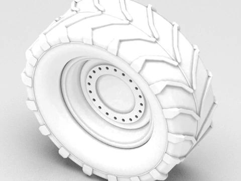 Heavy-Duty Tractor Tire 3D Print Model