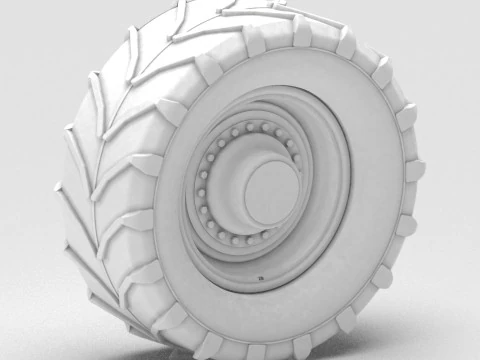 Heavy-Duty Tractor Tire 3D Print Model