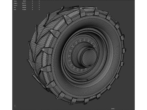 Heavy-Duty Tractor Tire 3D Print Model