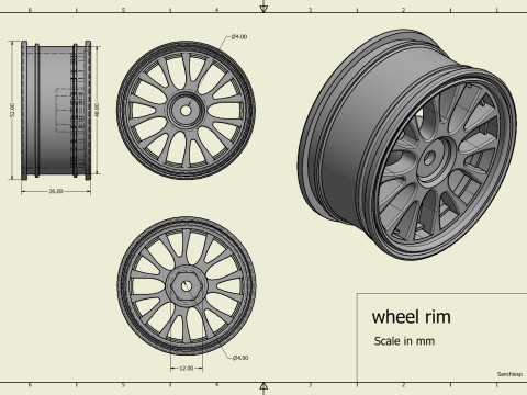 Precision-Engineered Wheel Rim - Instant Download Model Cetak 3D