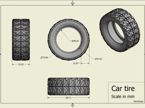 High Performance Off Road Tire 3D-printmodel