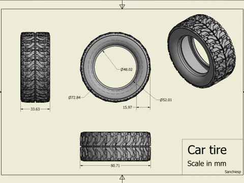 High Performance Off Road Tire 3D Print Model