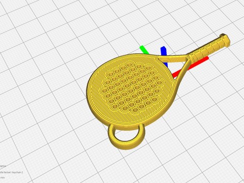 Paddle Tennis Racket Keychain 3D-printmodel