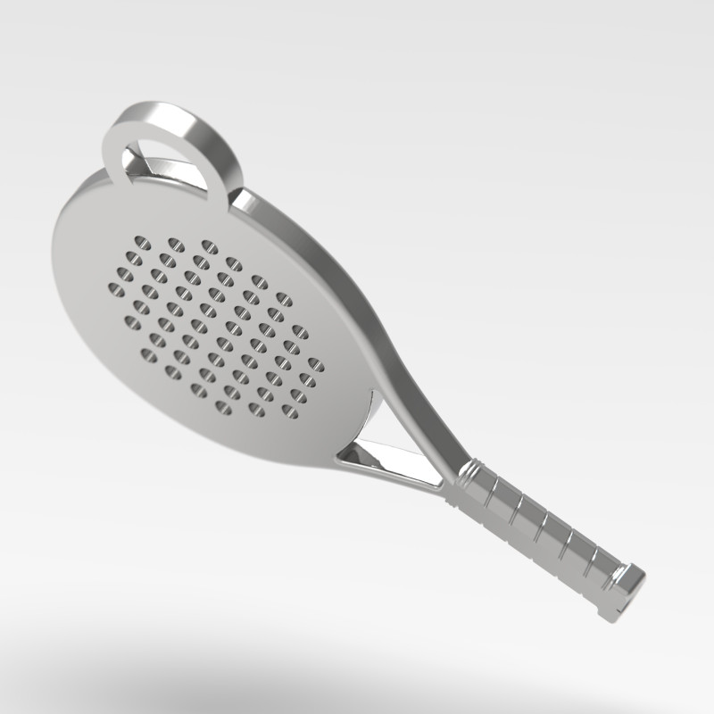 Paddle Tennis Racket Keychain 3D-printmodel .c4d .max .obj .3ds .fbx .stl .blend 