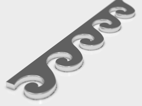 Running Dog Pattern with Greek Wave 3D प्रिंट मॉडल