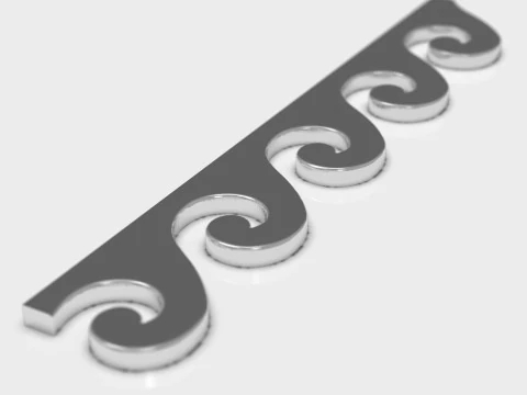 Running Dog Pattern with Greek Wave 3D Print Model