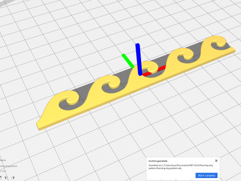 Running Dog Pattern with Greek Wave 3D प्रिंट मॉडल