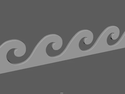 Running Dog Pattern with Greek Wave 3D Print Model