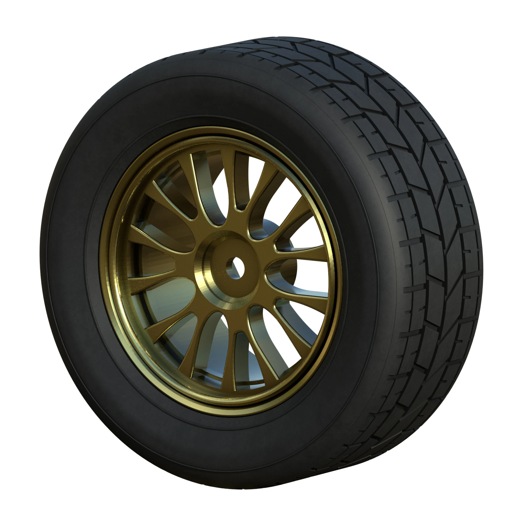 Wheel with Tire 3D Model .c4d .max .obj .3ds .fbx .stl .blend 
