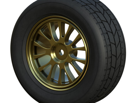 Wheel with Tire 3D Model