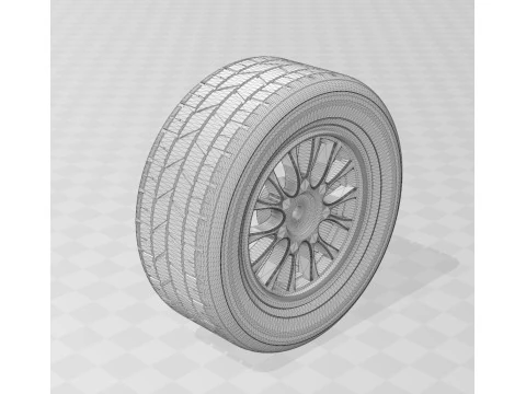 Wheel with Tire 3D Model