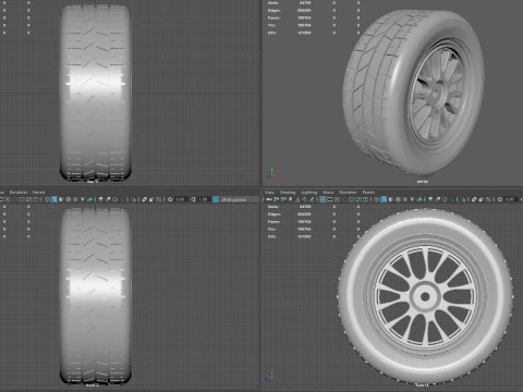 Wheel with Tire 3D Model