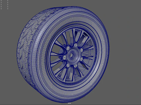 Wheel with Tire 3D Model