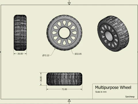 Ruota multiuso Modello di stampa 3D