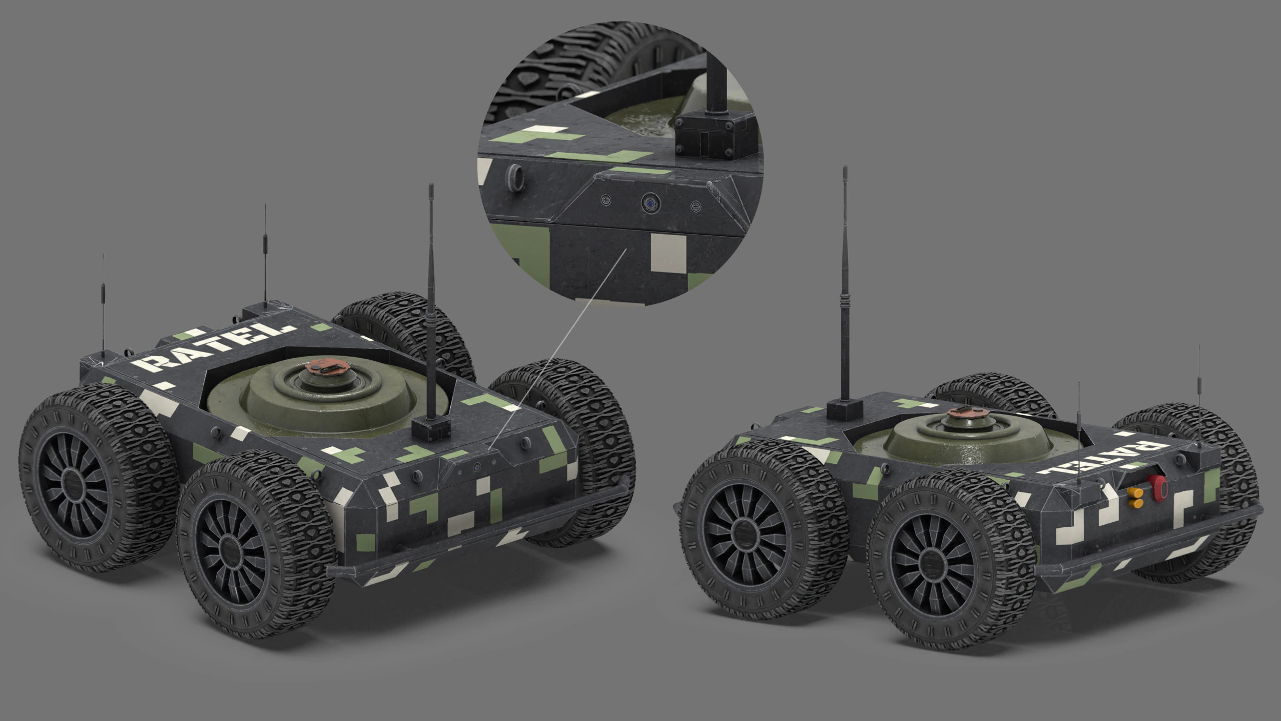 Ratel S Unmanned Ground Vehicle Ultra Realistic 3D Model .c4d .max .obj .3ds .fbx .stl .blend 