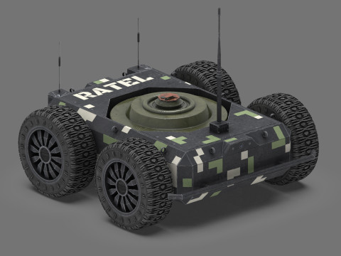 Ratel S Unmanned Ground Vehicle Ultra Realistic Model 3D