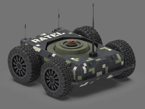 Ratel S Unmanned Ground Vehicle Ultra Realistic 3D Model