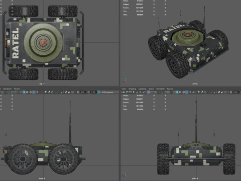 Ratel S Unmanned Ground Vehicle Ultra Realistic 3D Model