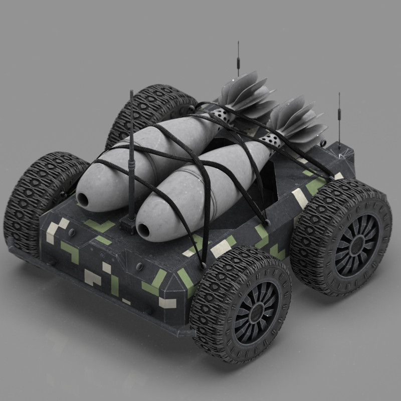 Ratel S Anti Tank Drone with Mortar Rounds Modello 3D .c4d .max .obj .3ds .fbx .stl .blend 