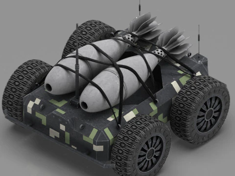 Drone anticarro Ratel S con colpi di mortaio Modello 3D