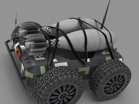Ratel S Anti Tank Drone with Mortar Rounds Modello 3D