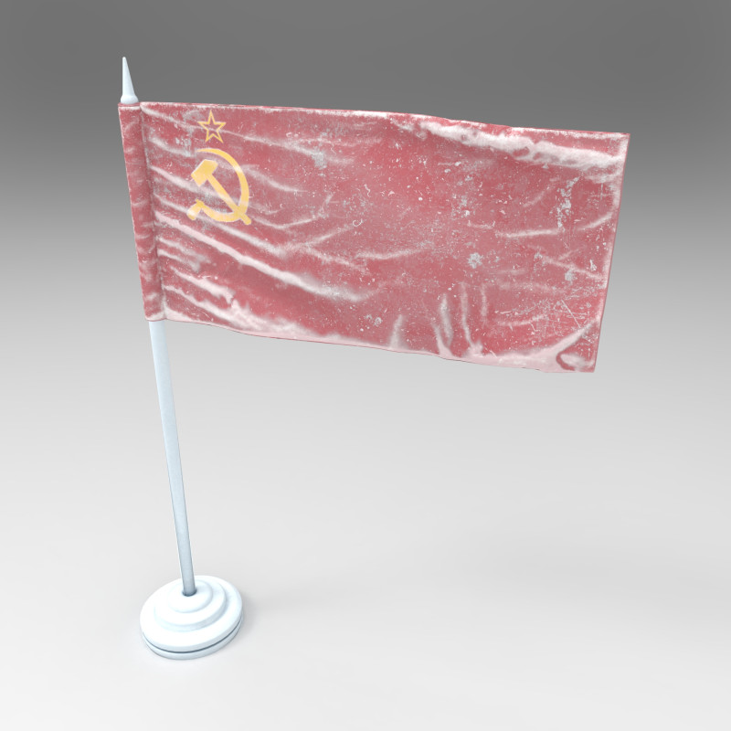 Soviet Union Frozen Flag - Animated 3D PBR Model 3D-Modell .c4d .max .obj .3ds .fbx .stl .blend 