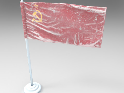 Soviet Union Frozen Flag - Animated 3D PBR Model 3D मॉडल