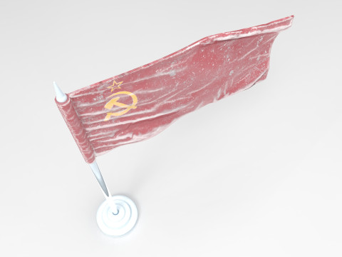 Soviet Union Frozen Flag - Animated 3D PBR Model 3D-Modell