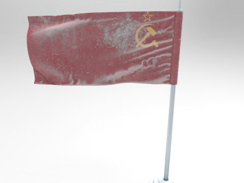 Soviet Union Frozen Flag - Animated 3D PBR Model 3D-Modell