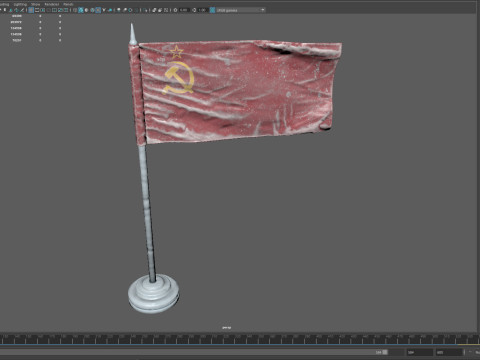 Soviet Union Frozen Flag - Animated 3D PBR Model 3D-Modell